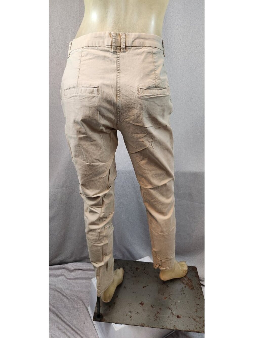 H&M Solid Khaki Tan Stretch Skinny Slim 5Pocket Pants Slacks Size 4 SMALL Womens - Picture 3 of 5